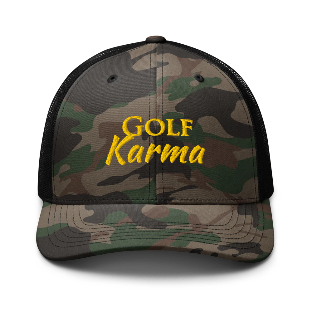 GOLF Karma-Camouflage Trucker Hat- Sticks & Bag Golf