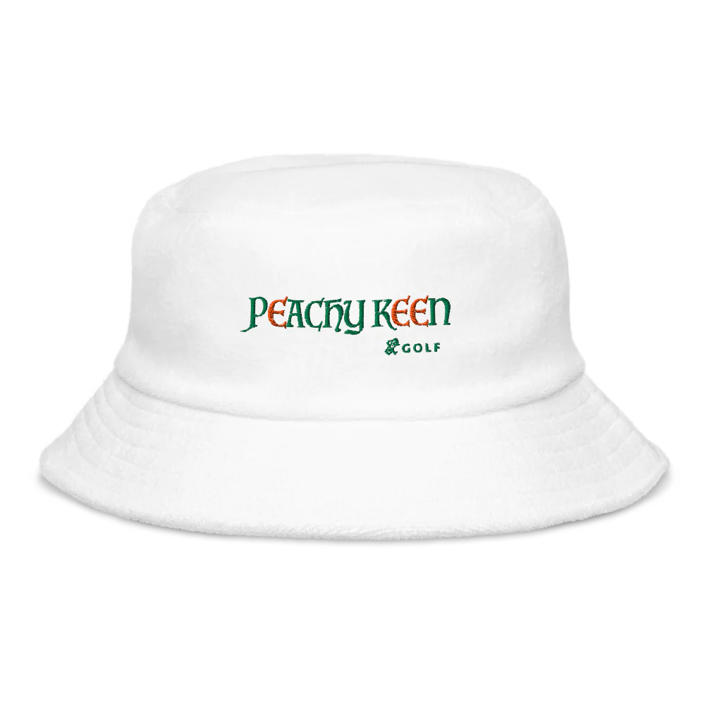Terry Cloth Bucket Hat- Peachy Keen- Sticks & Bag Golf