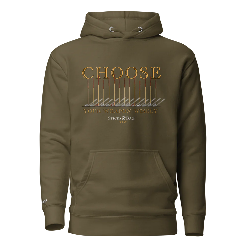 Premium Hoodie | Choose your Weapon- Sticks & Bag Golf