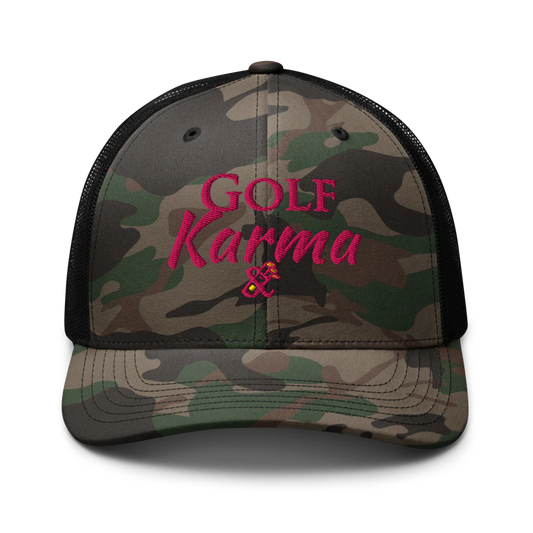 Golf Karma-Camouflage Trucker Hat | Sticks & Bag Golf