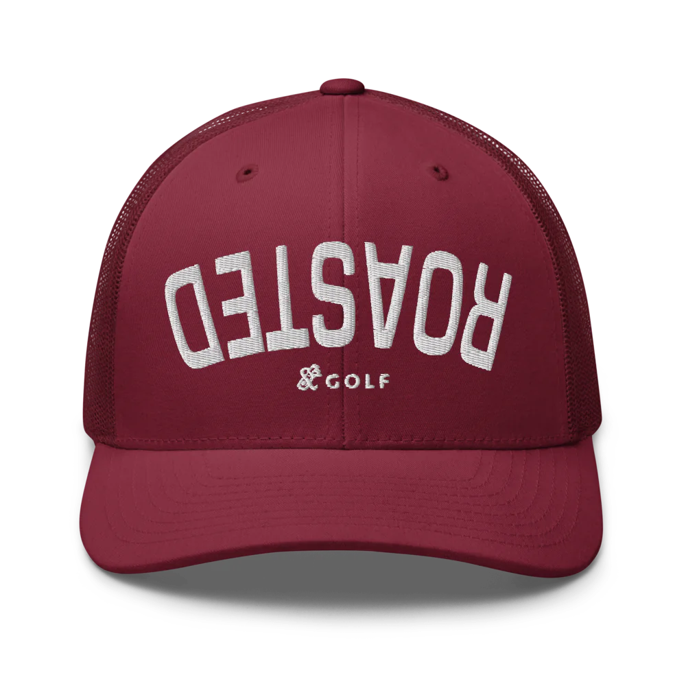 Retro Trucker Hat | ROASTED- Sticks & Bag Golf