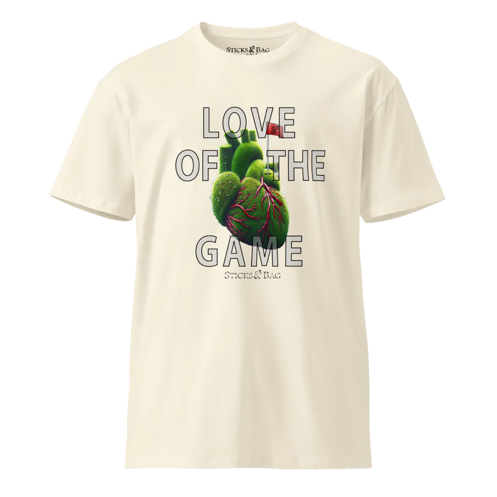 Premium T-Shirt | Heart- Sticks & Bag Golf