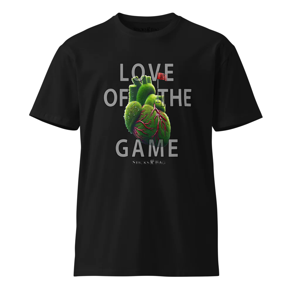 Premium T-Shirt | Heart- Sticks & Bag Golf