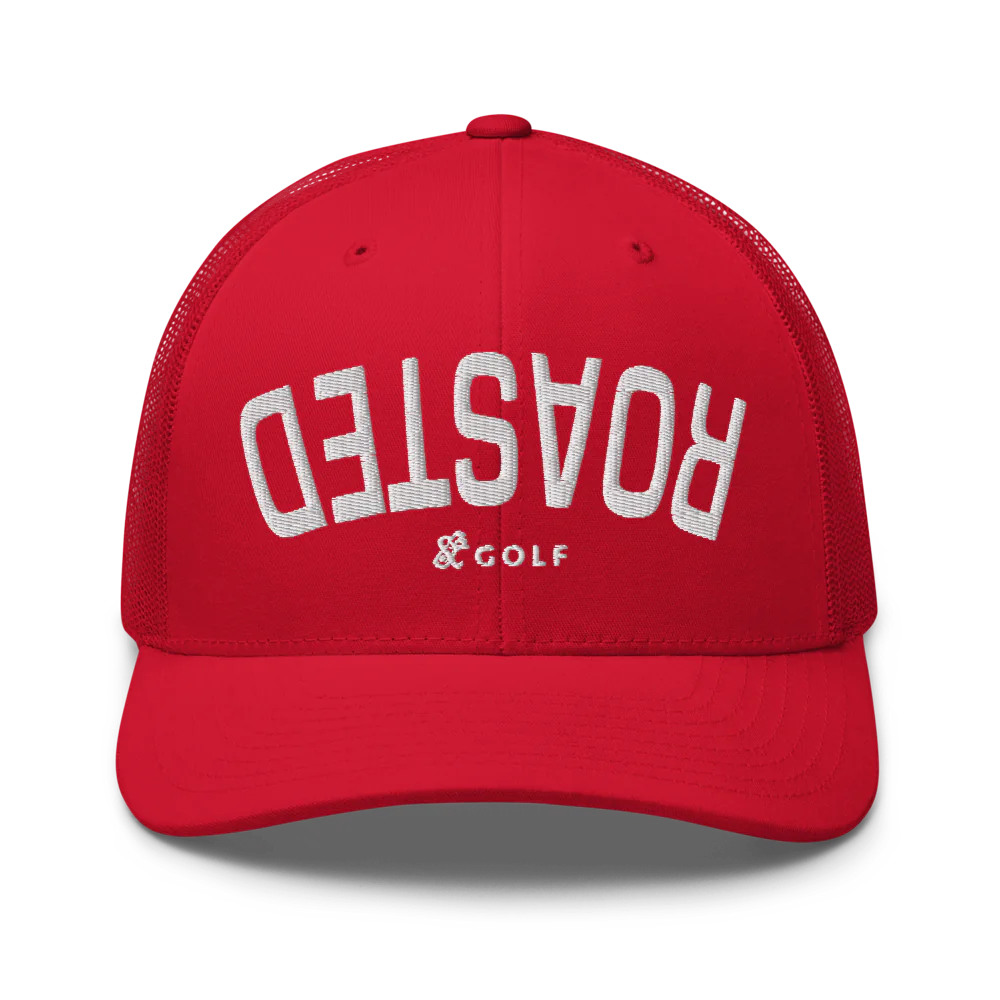 Retro Trucker Hat | ROASTED- Sticks & Bag Golf