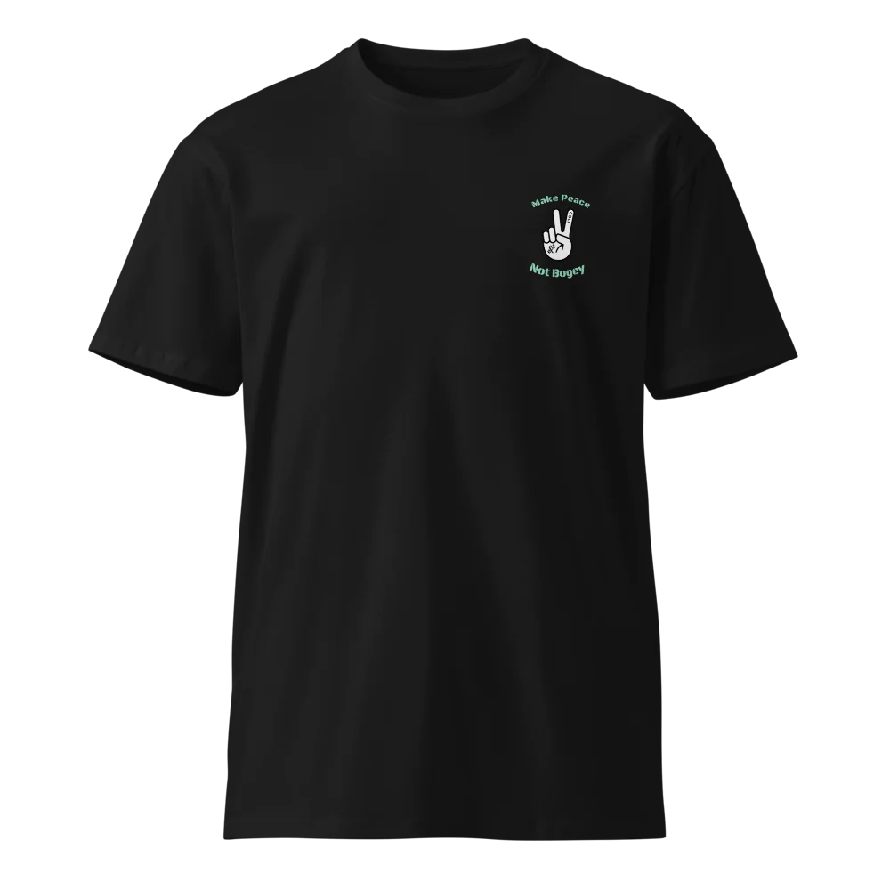 Premium T-Shirt | Make Peace Not Bogey- Sticks & Bag