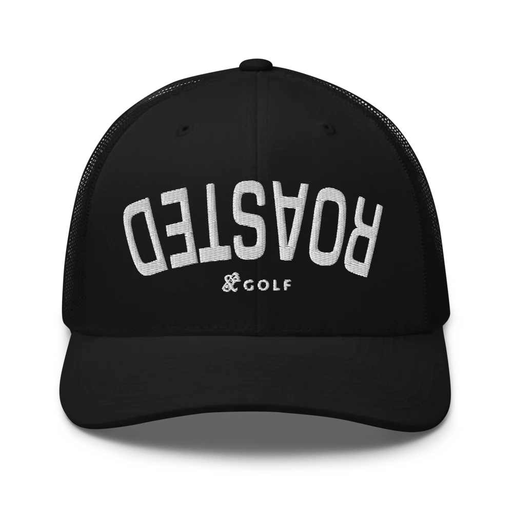 Retro Trucker Hat | ROASTED- Sticks & Bag Golf