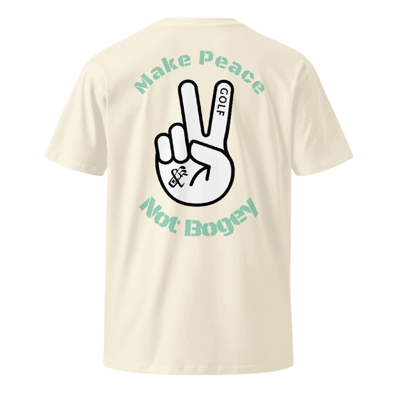 Premium T-Shirt | Make Peace Not Bogey- Sticks & Bag