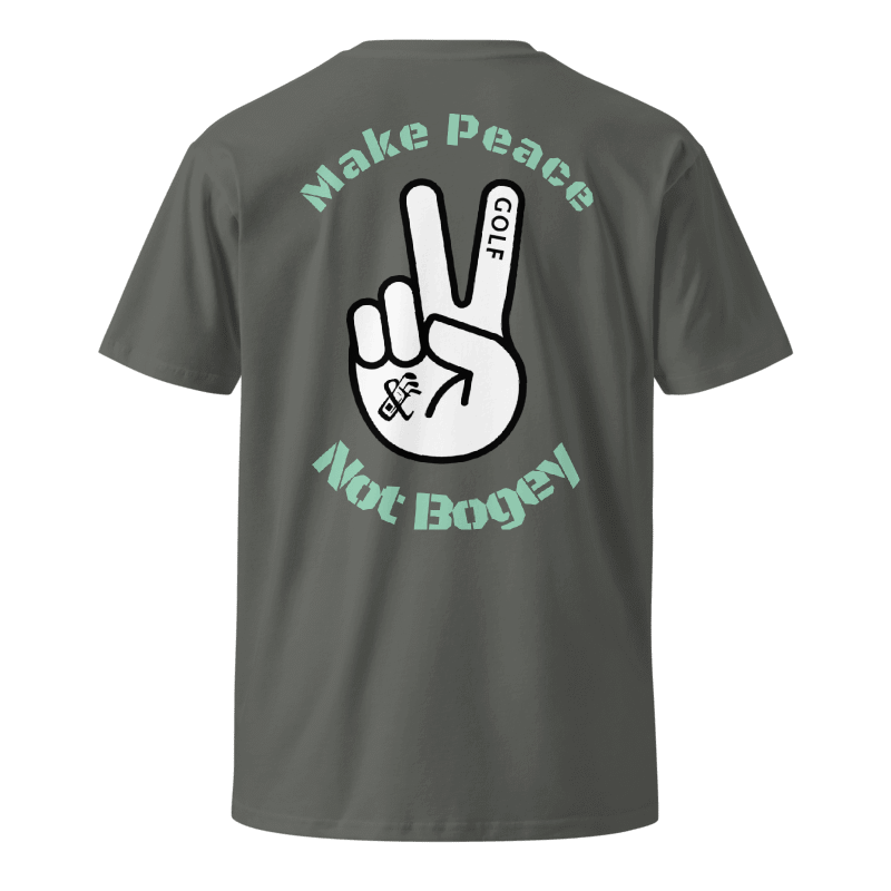 Premium T-Shirt | Make Peace Not Bogey- Sticks & Bag