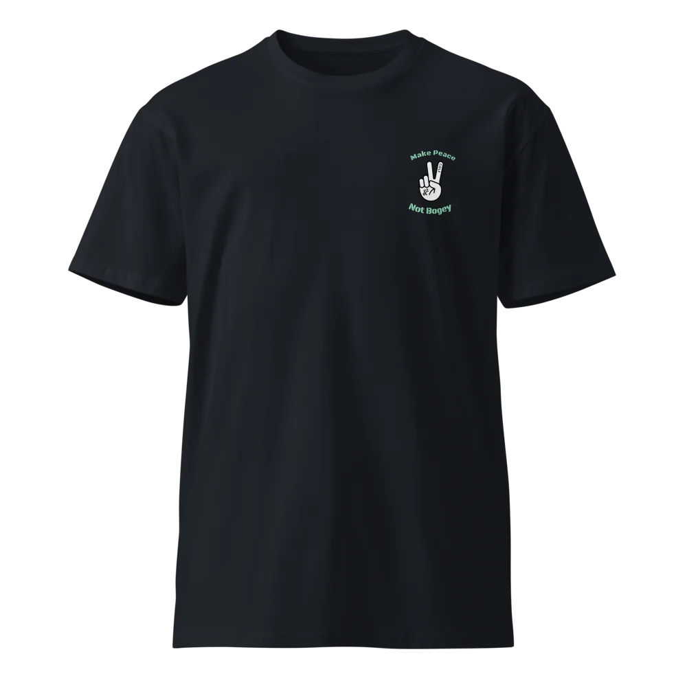 Premium T-Shirt | Make Peace Not Bogey- Sticks & Bag