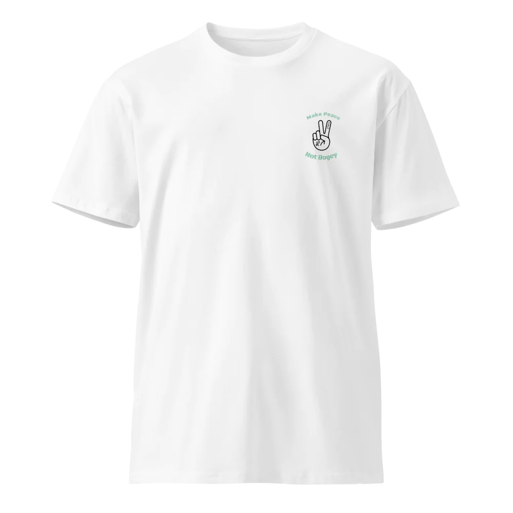 Premium T-Shirt | Make Peace Not Bogey- Sticks & Bag