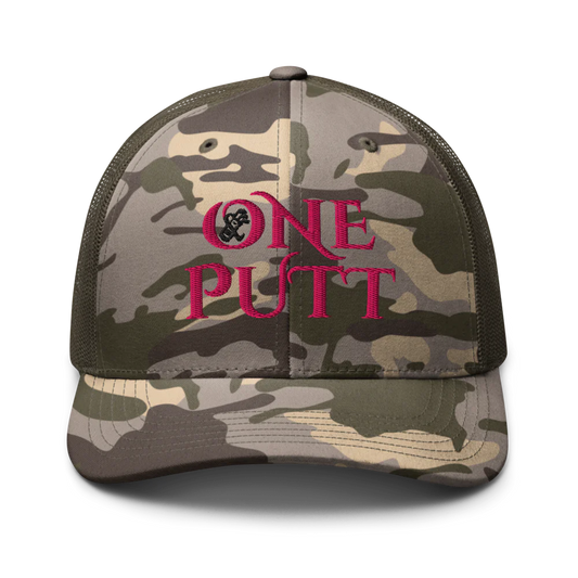 Camouflage Trucker Hat-ONE PUTT- Sticks & Bag Golf
