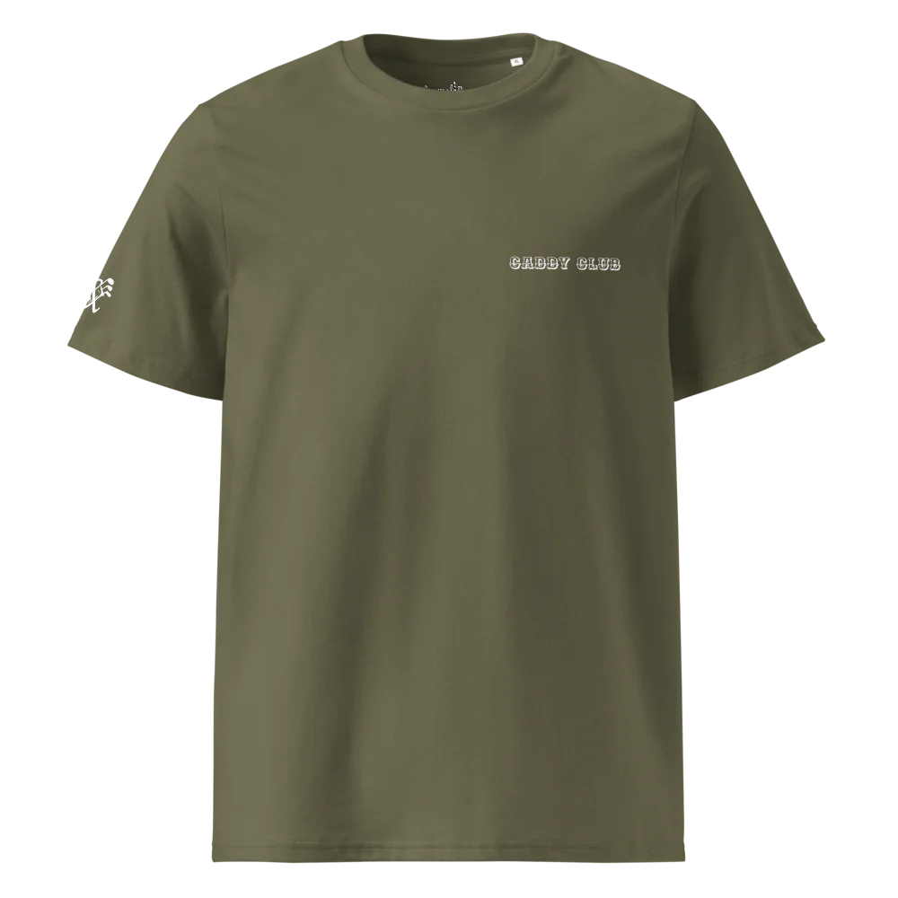 Organic Ribbed Neck T-Shirt | Caddy Club- Outlaw- Sticks & Bag Golf