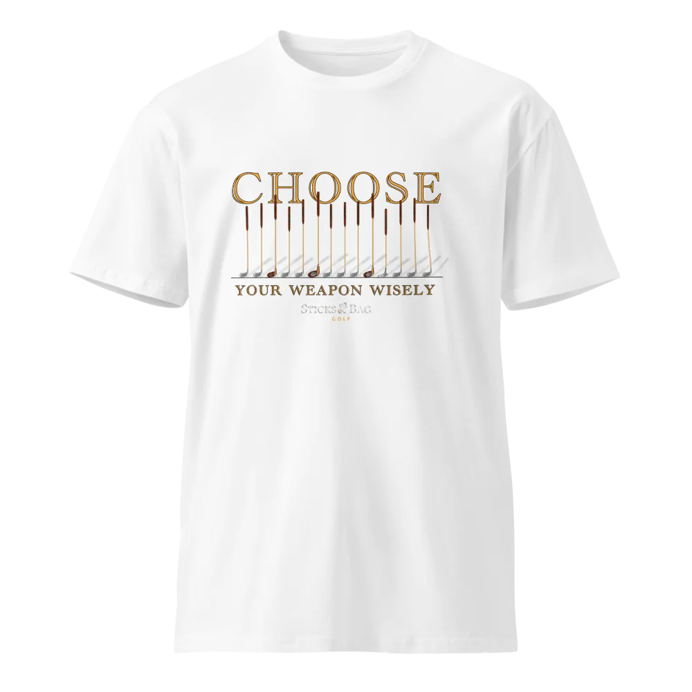 Premium T-Shirt | Choose your weapon / Sticks & Bag Golf