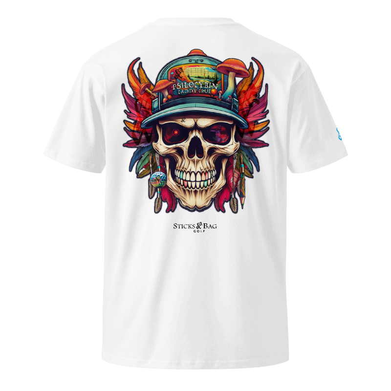 Premium T-Shirt | Caddy Club- Psylocibin- Sticks & Bag Golf