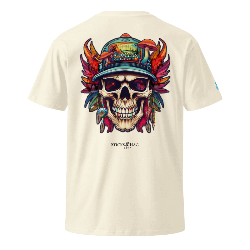 Premium T-Shirt | Caddy Club- Psylocibin- Sticks & Bag Golf