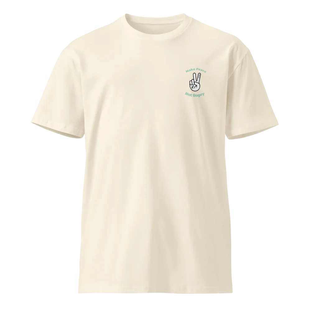 Premium T-Shirt | Make Peace Not Bogey- Sticks & Bag